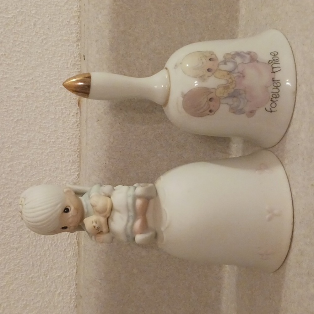 Vintage Precious Moments Bells The Purr-fect Grandma Forever Mine Angel